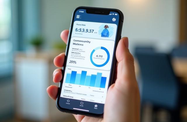 Mobile view of a community health data dashboard.
